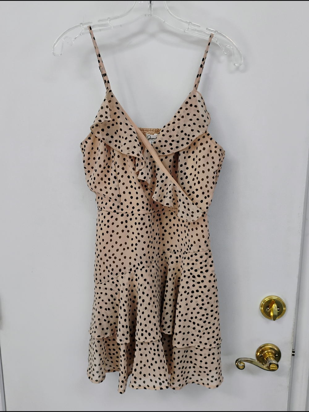 Japna Beige Polka Dot Cami Dress